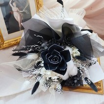 리리스 시들지않는 럭셔리 블랙라인 꽃다발 생화택배 프리저브드 정기구독, 선택안함
