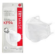 성인 마스크 50매 화이트 개별포장 트라이 KF94 대형 일회용 황사 방역 국산 미세먼지 입체, 본상품선택, 화이트(1매)
