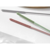 실리콘 빨대 세척솔, 다크핑크, 2개