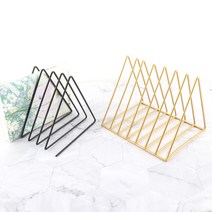 데코와바 삼각 철제 책꽂이 잡지꽂이, 블랙(소)