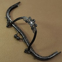 가죽공예 재료 부자재 20.5CM 빈티지 키스 걸쇠 꽃 우아한 청동 지갑 프레임 핸들 철 가방 핸드백, 01 1