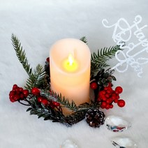 크리스마스 장식 LED 베리캔들리스 무드등 레드 (소), 단품