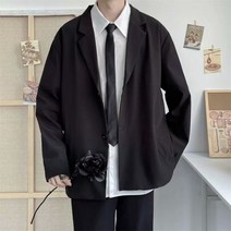 남성자켓 캐주얼 블레이저 남성 루스 S3XL 솔리드 컬러 싱글 브레스트 레트로 일본 스타일 아트 오피스 노치 칼라 인터뷰 슈트