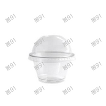 봄91 9oz 디저트컵 + 돔형 막힘 뚜껑 세트, 25개입, 1개