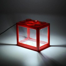 usb mini fish tank betta mini 수족관 with led light creative building block home office 차 테이블 장식 물고기 먹이, 그물
