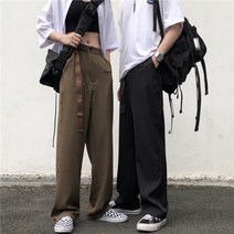 봄여름 일자 정장 남여 슬랙스 팬츠 긴 벨트 커플룩