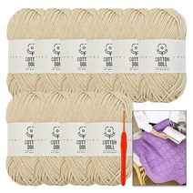 [니뜨] 코튼돌 뜨개실 (50g) x 10볼+ 모사용코바늘 5/0호(3.0mm)+코튼돌 아모르블랭킷도안, 35_연베이지