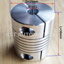 CNC 플렉시블 커플링 샤프트 커플러 스테퍼 모터 커넥터D25 L30 Jaw 알루미늄 합금, 07 6.35x12.7