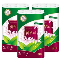 한아름산업 천연펄프 꽃무늬 화장지 3겹 30m, 1박스, 90롤