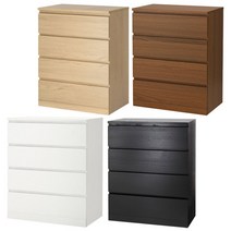 이케아 MALM 말름 4칸 서랍장/옷장/수납장/4단서랍/침실가구/인테리어, 색상:블랙브라운_103.546.23