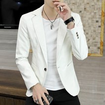 2022 남자의 슬림 PU 가죽 블레 이저 청소년 잘 생긴 단일 버클 Leisur