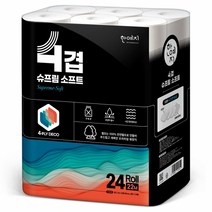 한예지 슈프림소프트 4겹 천연펄프 화장지 22m 24롤 1팩, 1