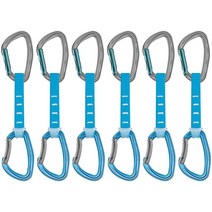 Petzl DJINN AXESS Quickdraw - 스포츠 무역 및 보조 등반을 위한 내구성 있는 경량 퀵드로우 6팩 블루 12cm 페츨, Blue
