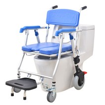 배이로스샵 노인목욕의자 실버용품 장애인 샤워의자 이동식, 파랑) 폭58cm+변기포함