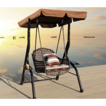 야외 정원 흔들 의자 스윙 라탄 1인 거실 안락 독서 암 체어 편한 수유 무중력 그네 라운지 카페, E