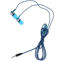 H-169 3.5mm MP3 MP4 배선 서브우퍼 편조 코드 밀선 제어 기능이 있는 헤드폰, 파랑색