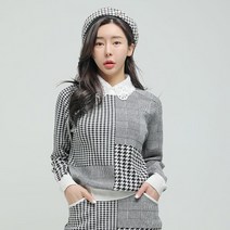 제이투제이 세련된 골프웨어 클래식 패턴 라운드 니트