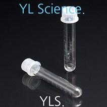 [JLS] TEST TUBE-Polystyrene 멸균 플라스틱 시험관 25개입 (마개 눈금있음), 5ml (마개없음) 100개입