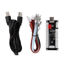라즈베리 파이 및 pc 메인프레임822a용 아크릴 크리스탈 케이스가 있는 아케이드 게임 usb 인코더 컨트롤러 철권7 조이스틱, 씨엔, 없음