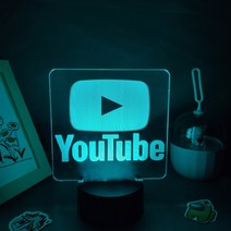 유튜브조명 자연광조명 방송조명 지속광조명 영상 유튜브 youtube logo mark lava lamps 3d led rgb 네온 야간 멋진 다채로운 선물 옆 사진촬영 브이로그, 용암 램프 베이스, 7 색 리모컨 없음