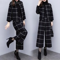 [Kingfishe]가을겨울 여성 패션 정장세트 와이드 팬츠 자켓 Kingfishe dian251129lt8