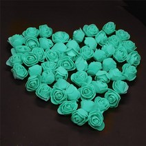 미니조화 100 피스 200 저렴한 미니 버건디 PE 폼 장미 머리 인조 꽃 수제 웨딩 장식 50, 50pcs, 09 mint green