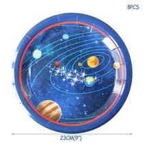 우주무드등 달무드등 조카선물 대기권 밖 파티 led 조명 우주 비행사 로켓 화성 우주선, 8pcs 9inch 플레이트