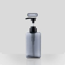 1000ml 스퀘어 샴푸 디스펜서 리필 가능 빈 펌프 로션 병 컨디셔너 바디 워시 비누 용기, [06] 450ml gray