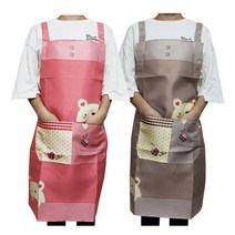 가온커머스 곰돌이 방수 앞치마 식당 주방 다용도 포켓앞치마, 1개, 브라운