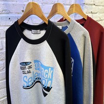 남자 오버핏 라운드 트랙 나그랑 맨투맨 티셔츠 3컬러