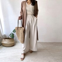 네모 여성용 린넨와이드 팬츠