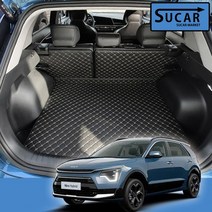 디올뉴니로 하이브리드 슈카마켓 퀄팅 트렁크매트 차박매트 기아, 블랙지, 2열 등받이+트렁크 바닥매트(일체형)