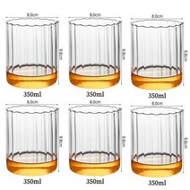 수정방 투명 유리 요구르트 스크림 컵 물 우유 주스 디저트 커피 유리 컵 카와이 차 샷, 350ml-6pcs