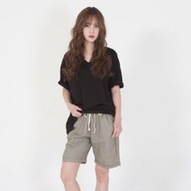 여성 편안한 5부 마반바지 허리 밴딩 반바지