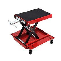 최대 적재 용량 1100lbs(500kg) 오토바이 잭 자전거 리프트 리프트 돌리 고무 매트 포함 바퀴 빨간색, 블랙(블랙 19-3911tcx)