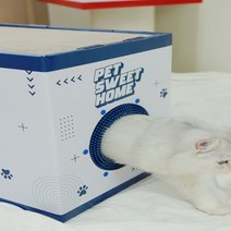 펫스윗홈 고양이 브러쉬 숨숨집 하우스 박스 헤어볼 털갈이 대형, 블루