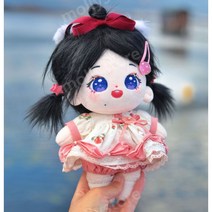 20cm 무속성 솜인형 여자 솜깅이 몸체 아이돌인형 목화솜 면 봉제인형 선물, 20cm(옷 제외), 흑발 마자치(출생증명서 포함)