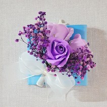 하트팡팡 비누꽃장미 미니 캔버스액자, 연보라