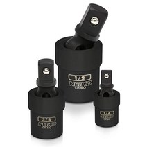 Neiko 02430A 드라이브 범용 조인트 임팩트 소켓 크롬-몰리브덴 강, Complete 3 Piece Set