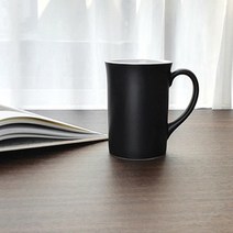 킴스아트 무광 블랙 롱머그 450ml 카페 라지 머그잔 도자기 라떼컵, 매트블랙