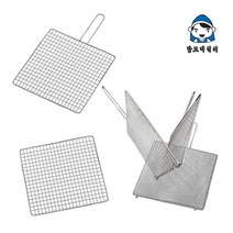 국내산 스텐레스 석쇠 불판 구이판 숯불구이 업소용 캠핑 가정용 생선 장어 쥐포, 01.스텐손잡이 사각석쇠285x285