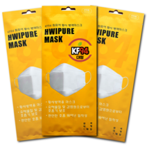 제조사 직영 식약처인증 휘퓨어 KF94 대형 개별포장 숨쉬기 편한 일회용마스크, 2매입, 50개