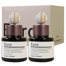 유로 차량용 방향제 디퓨저 70ml x 2 + 차량용 거치대 + 우드볼, 화이트부케