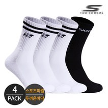 스케쳐스 남성 스포츠파일 탑라인 로고 크루삭스 4P_MX, FREE, 4족세트_MX
