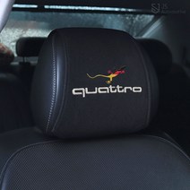 JS automotive 아우디 Q3 Q5 Q7 튜닝 시트 머리받침 커버 엠블럼 홀더 헤드레스트 실내 악세사리 용품, 옐로우