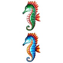 가정 거실 정원 울타리 마당 장식 녹색에 대한 해마 벽 장식+가정 거실 정원 울타리 마당 장식 블루에 대한 해마, 금속, 설명한대로
