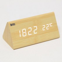 브리츠 알람시계 BZ-EWS12, 우드 + LED 화이트