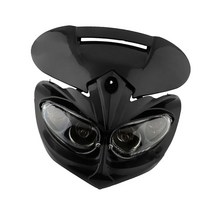 오토바이어셈블리 오토바이 부품 호환 스트리트 파이터 먼지 자전거 용 12v 범용 헤드 라이트 페어링 램프, 없음