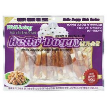 헬로도기 강아지 간식 육포 져키 300g 치킨연어포, 헬로도기 치킨 연어포, 15개