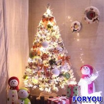 ForU558 중형트리풀세트 후르츠칵테일 스노우트리 가정용 세련된 쉬운설치 시즌그리팅, 사방장식세트(중앙에 설치)*LED블루